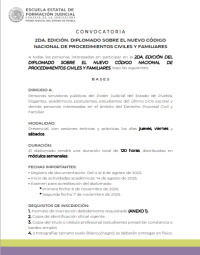 2DA. EDICIÓN. DIPLOMADO SOBRE EL NUEVO CÓDIGO NACIONAL DE PROCEDIMIENTOS CIVILES Y FAMILIARES